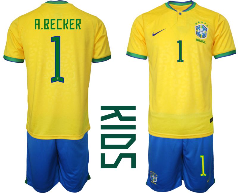 Youth 2022 World Cup National Team Brazil home yellow 1 Soccer Jersey